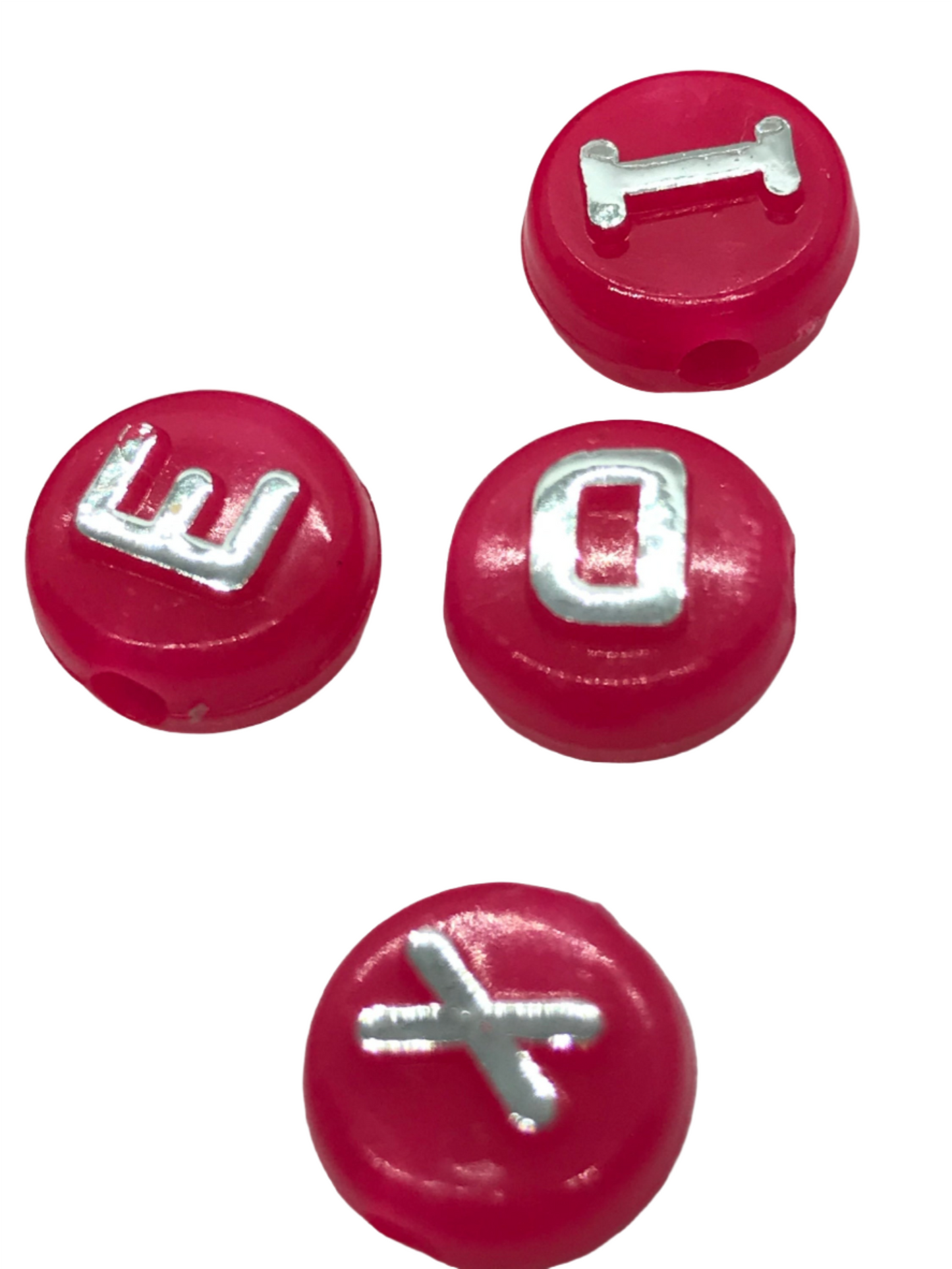 200 10mm Pink Letter Beads, Acrylic Alphabet beads