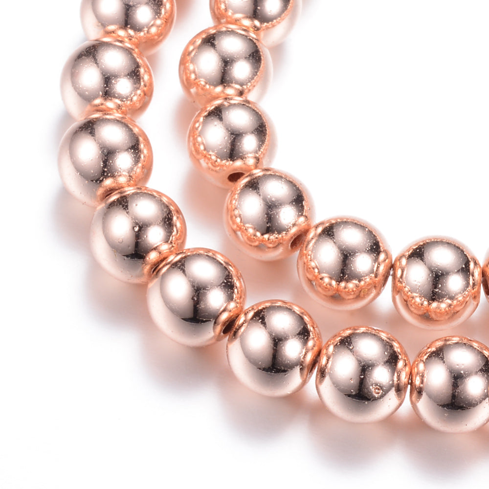 127 3mm Synthetic Hematite Beads Electroplate Non-magnetic, Colors Copper, Golden, Rainbow