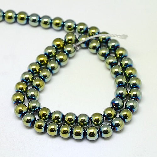 127 3mm Synthetic Hematite Beads Electroplate Non-magnetic, Colors Copper, Golden, Rainbow