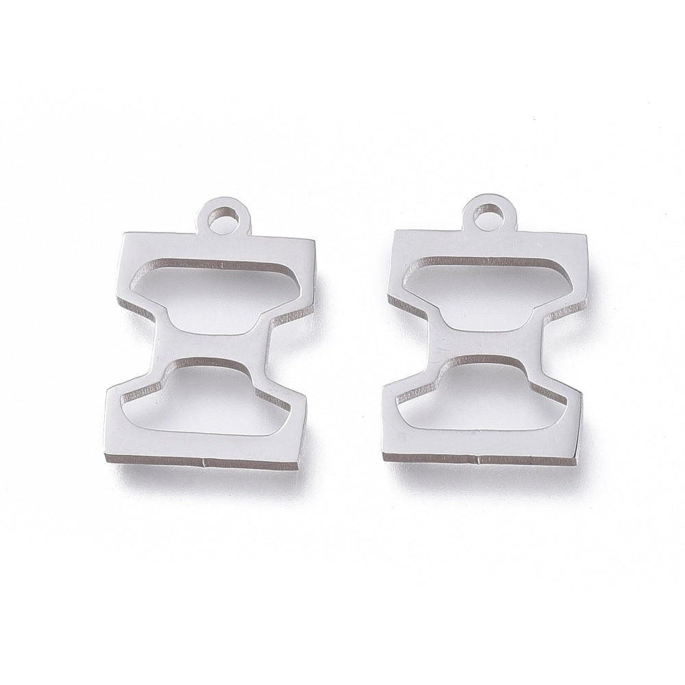 Xi Greek Letter Charms Stainless Steel, Greek Alphabet Charms, Cup Charms