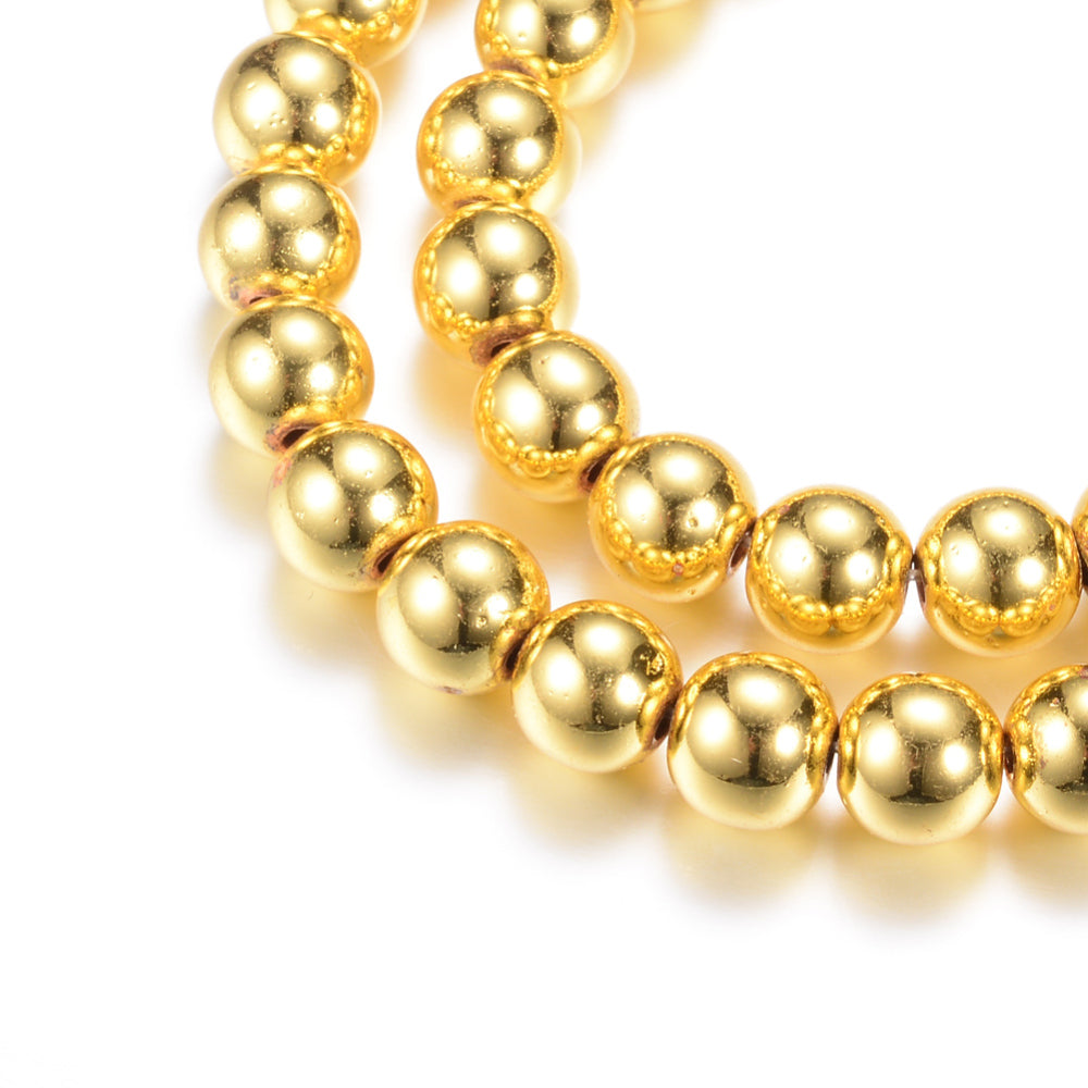127 3mm Synthetic Hematite Beads Electroplate Non-magnetic, Colors Copper, Golden, Rainbow
