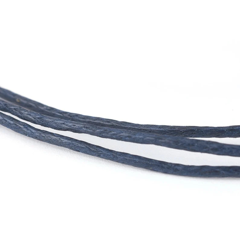 Brown, Blue, Black Waxed Cotton Cord 1mm 100 yards per roll