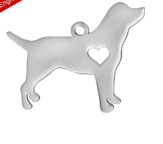 Boston Terrier Dog Charm Stainless Steel, Stamping Supplies, Pet Silhouette Pendants, Boston Terrier Pendant