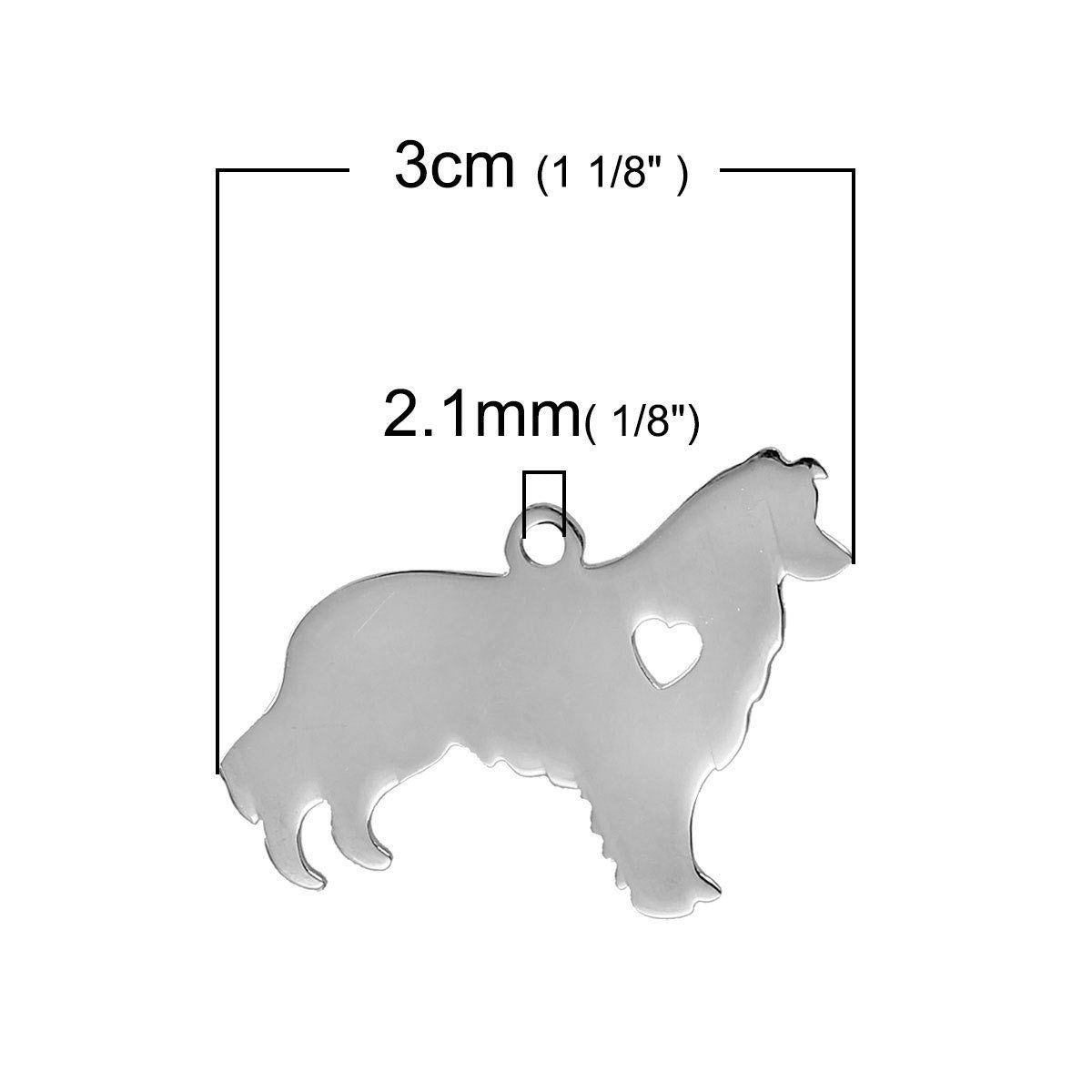 Alaskan Malamute Dog Charm Stainless Steel, Stamping Supplies, Alaskan Malamute Pendant, 0493, 748