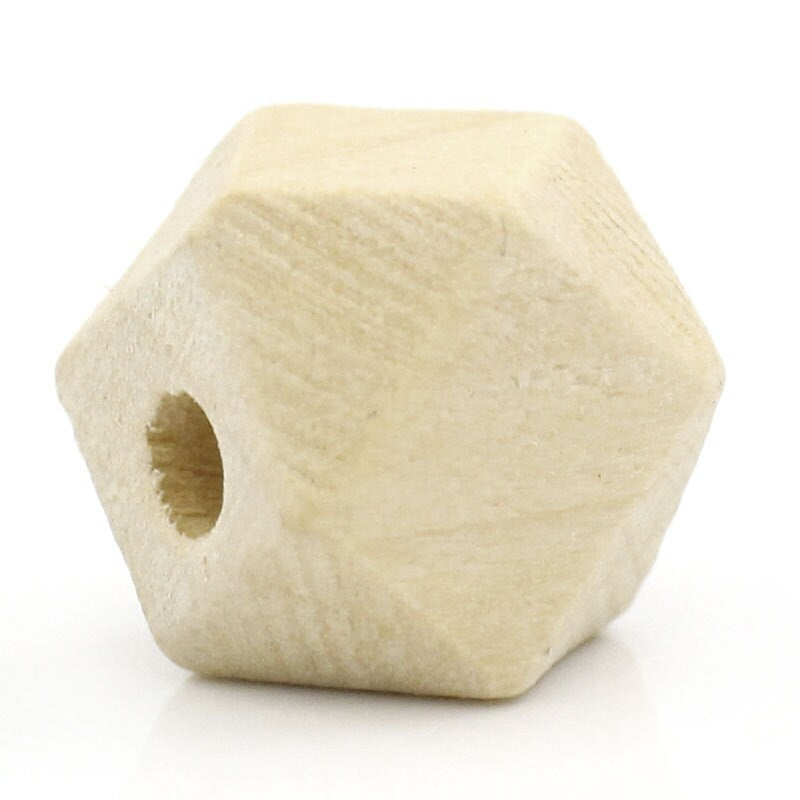 80 Focal Beads, Wood Spacer Beads Geometric Faceted, Natural Wooden Beads, Wooden Beads, Wooden Findings