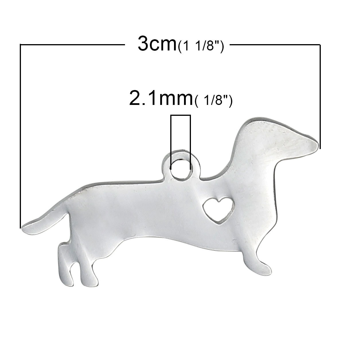 Dachshund Dog Charm Stainless Steel, Stamping Supplies, Blank Stamping Pendants, Dachshund Pendant,
