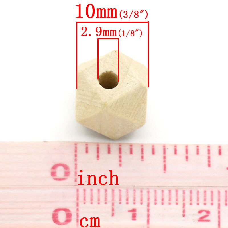 80 Focal Beads, Wood Spacer Beads Geometric Faceted, Natural Wooden Beads, Wooden Beads, Wooden Findings
