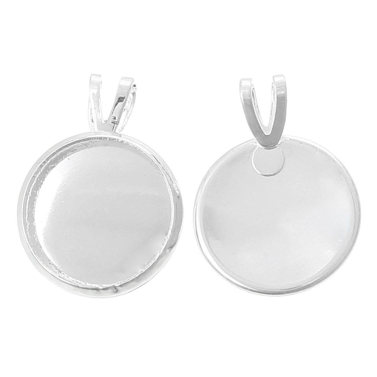 30 Cabochon Settings Fits 12mm, Pendant Tray Antique Silver Tone