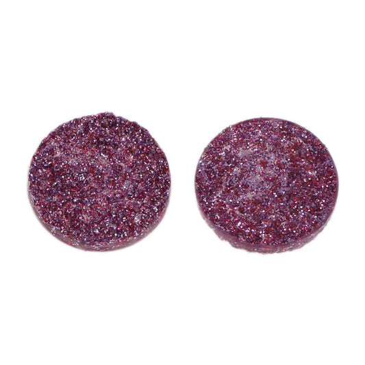 20 Resin Dome Seals Cabochon Round Purple Glitter 12mm