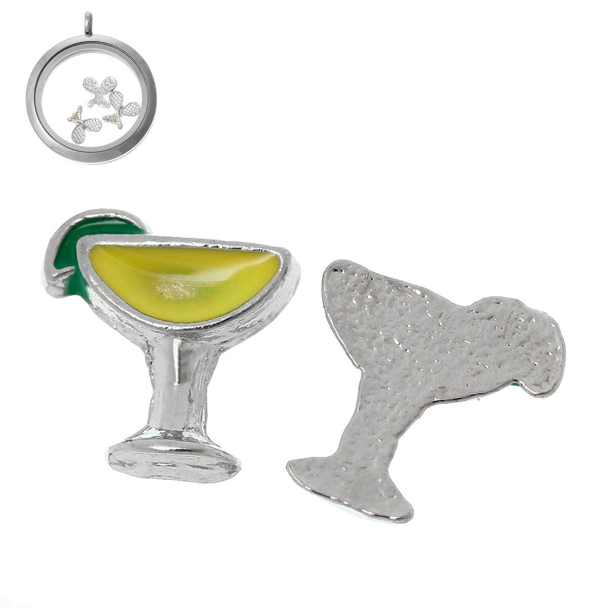 20 Goblet enamel charms, Small Goblet floating charm