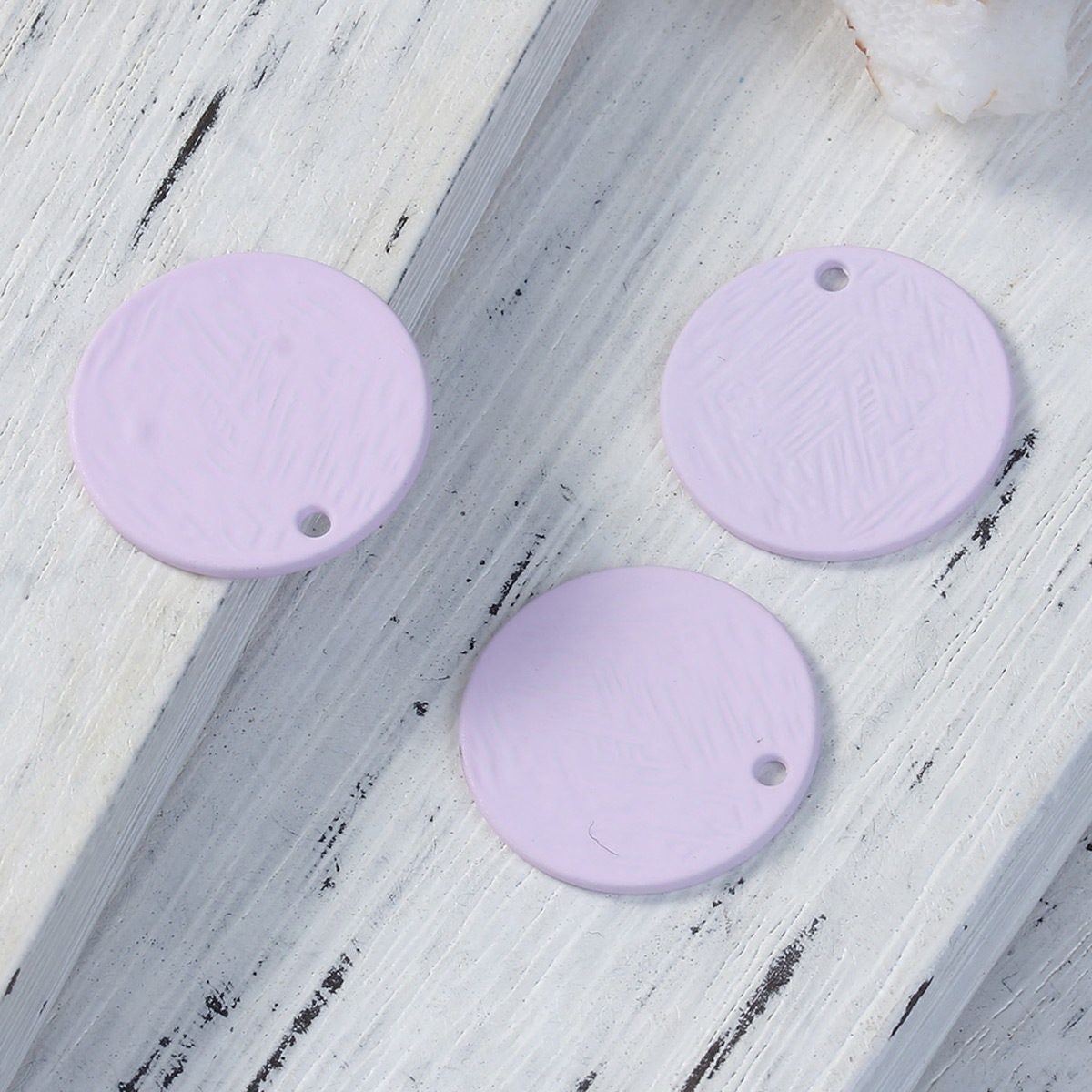 Purple Disc Charm Pendant 20mm, 8607, 400a