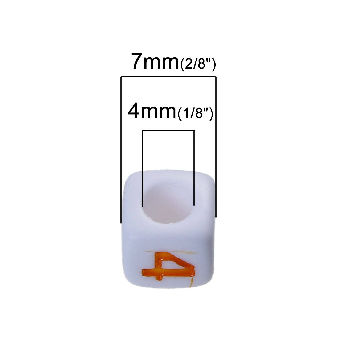 200 Number Beads 7mm Cube Beads