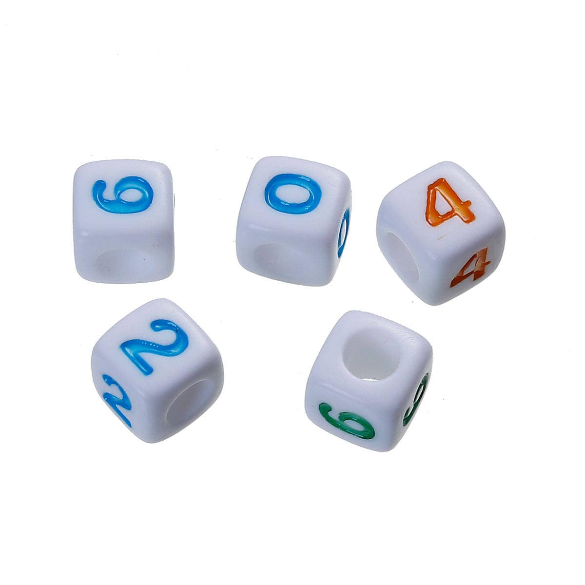 200 Number Beads 7mm Cube Beads