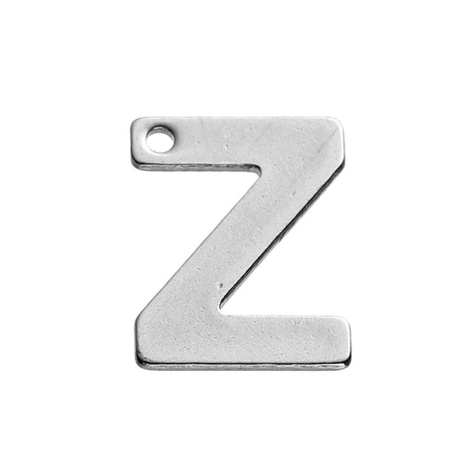 25 Letter Z Charms Stainless Steel 11mm x 8.5mm, Initial Charms