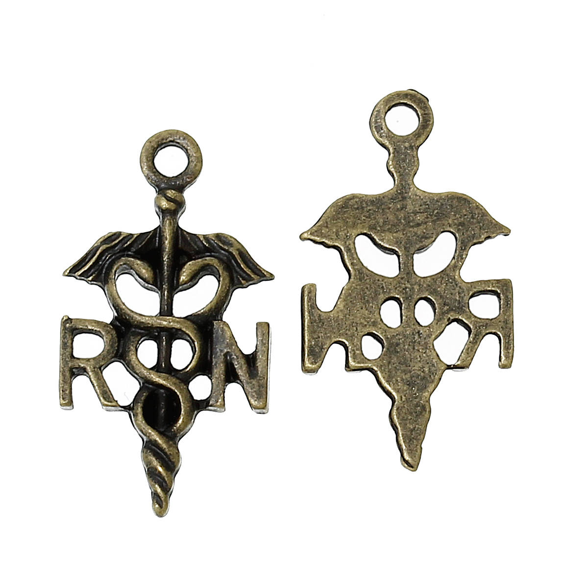 20 RN Nurse Charms Antique Bronze