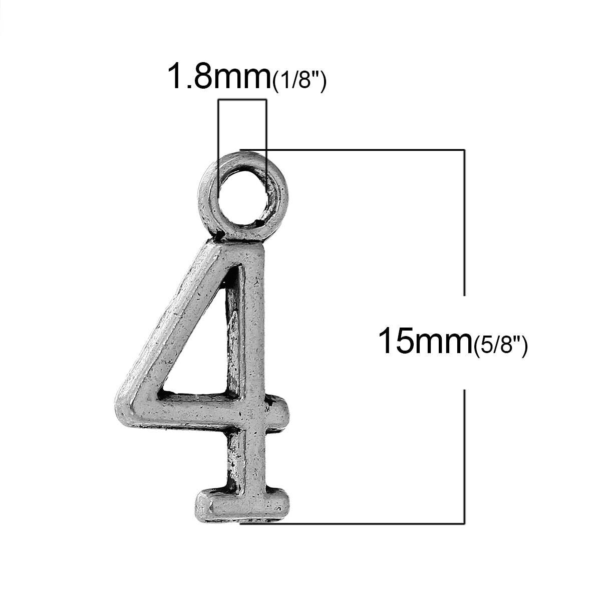 10 Number 4 Charms, Number Four Charms