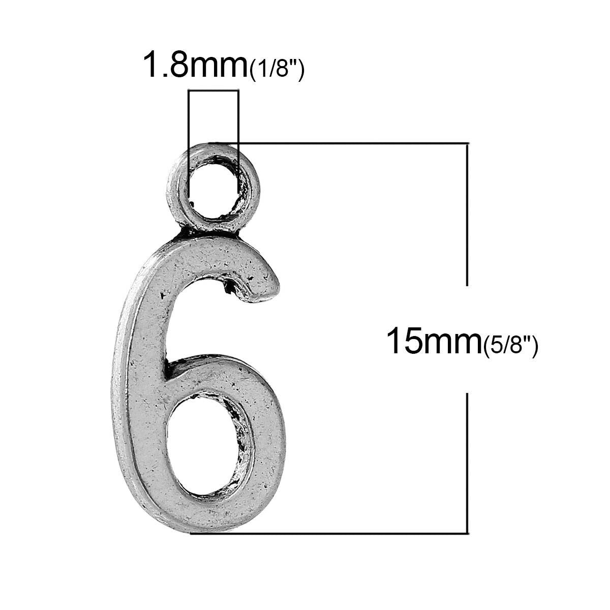 10 Number 6 Charms, Number Six Charms