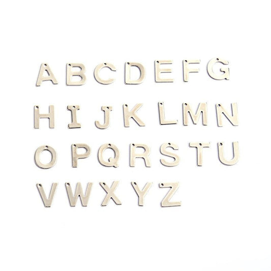 Stainless Steel Letter Charms Alphabet and Number Charms, Initial Charms
