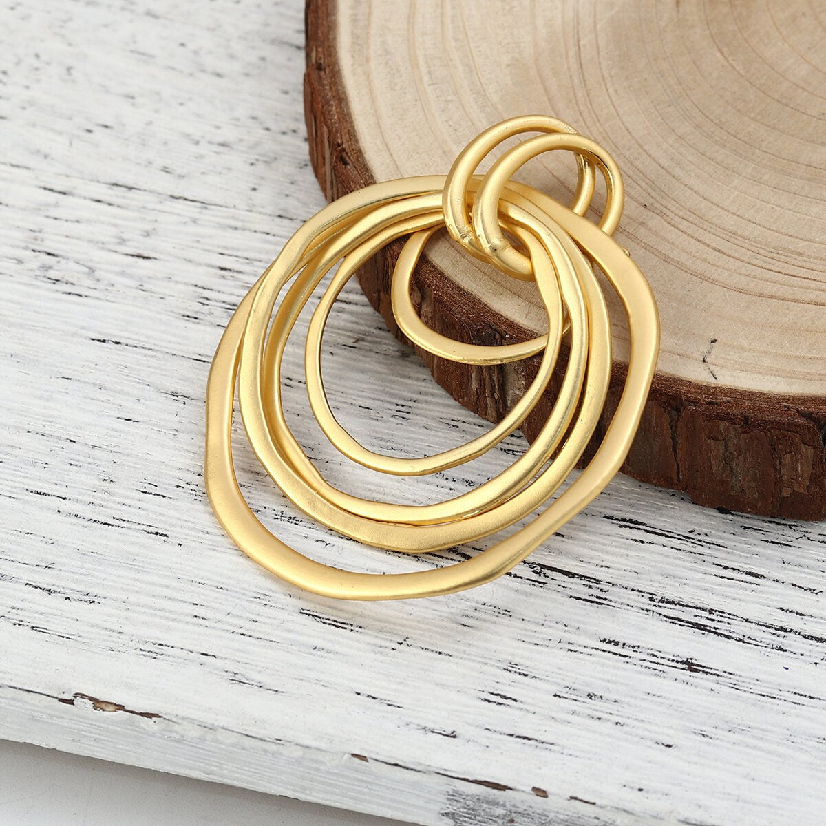 2 Circle Geometric Charm, Hoop Component, Round Hoop Jewelry Findings