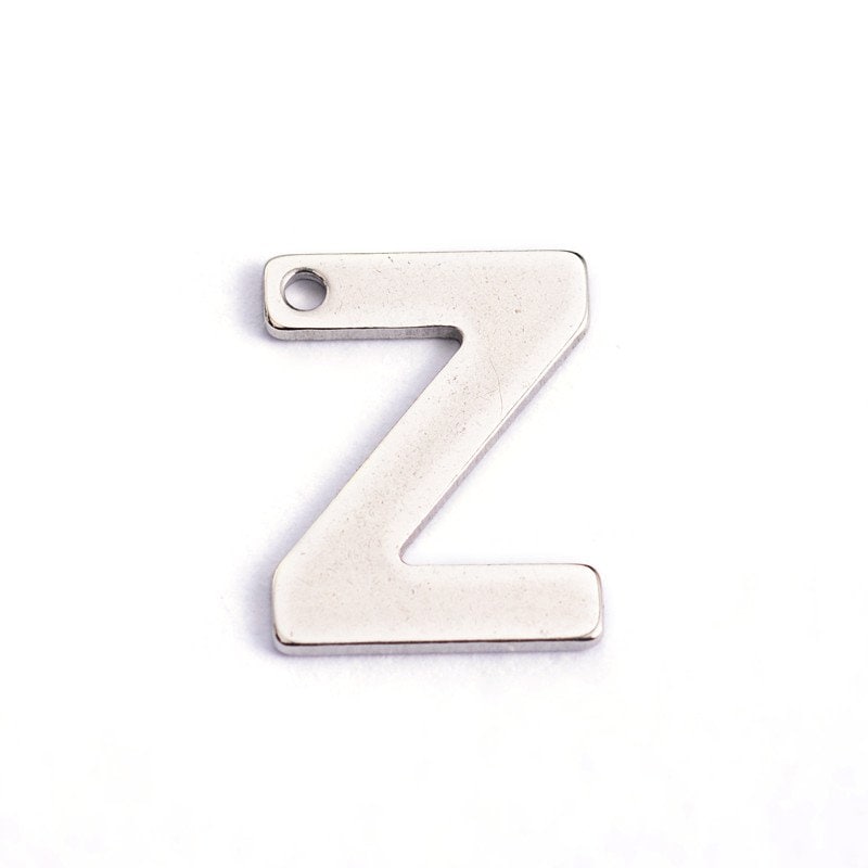 Stainless Steel Letter Charms Alphabet and Number Charms, Initial Charms