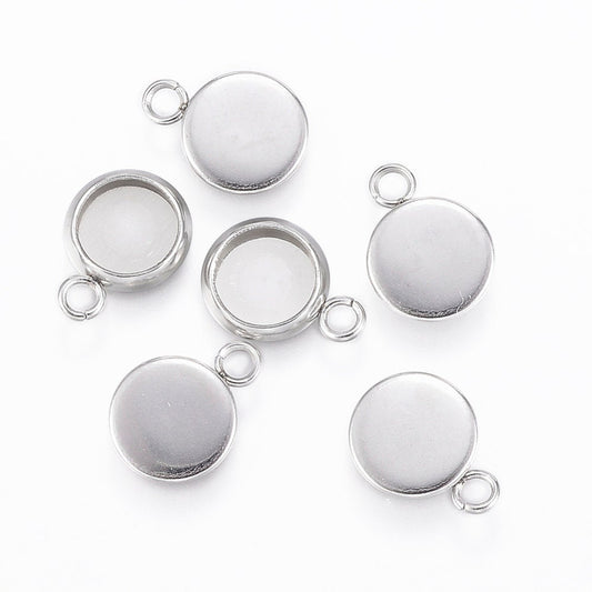 Stainless Steel Cabochon Settings Fits 12mm Cabs