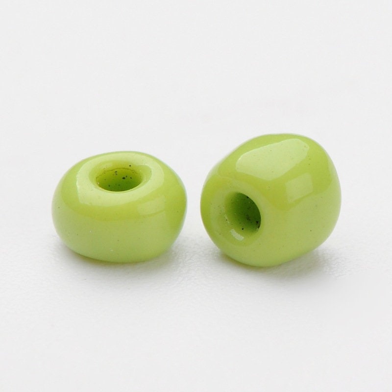 Green Seed Beads 6/0 100 grams