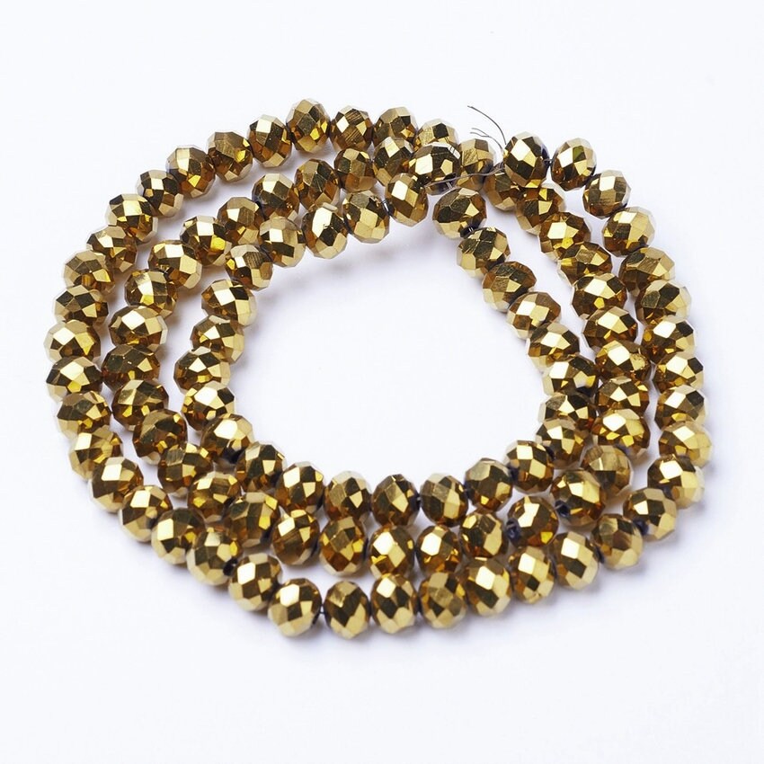 Gold Rondelle Beads Golden Plated 12mm 10mm 8mm 6mm 4mm 2mm