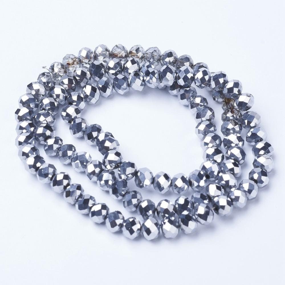 Silver Rondelle Beads 10mm 8mm 6mm