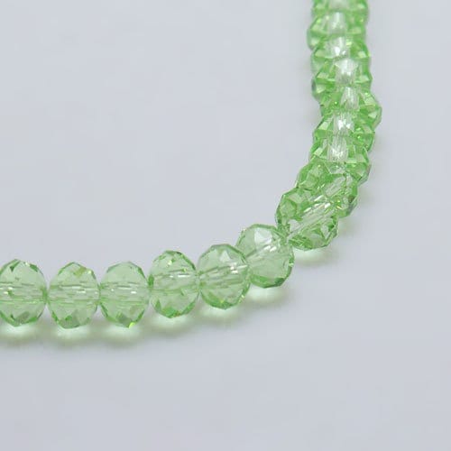 145 Green Transparent Rondelle Glass Beads 3x2mm
