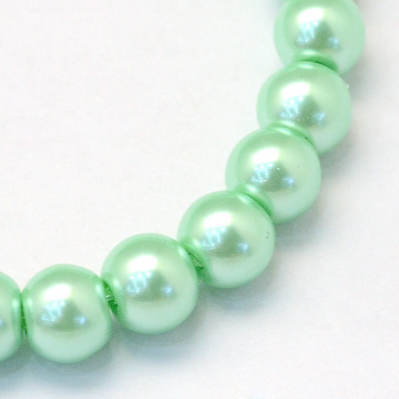 4mm 6mm 8mm 10mm Light Green Glass Pearl Beads