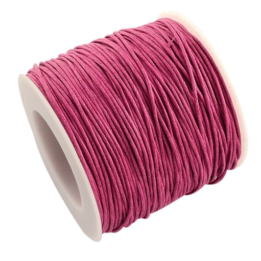 Pink Waxed Cotton Cord 1mm 100 yards per roll