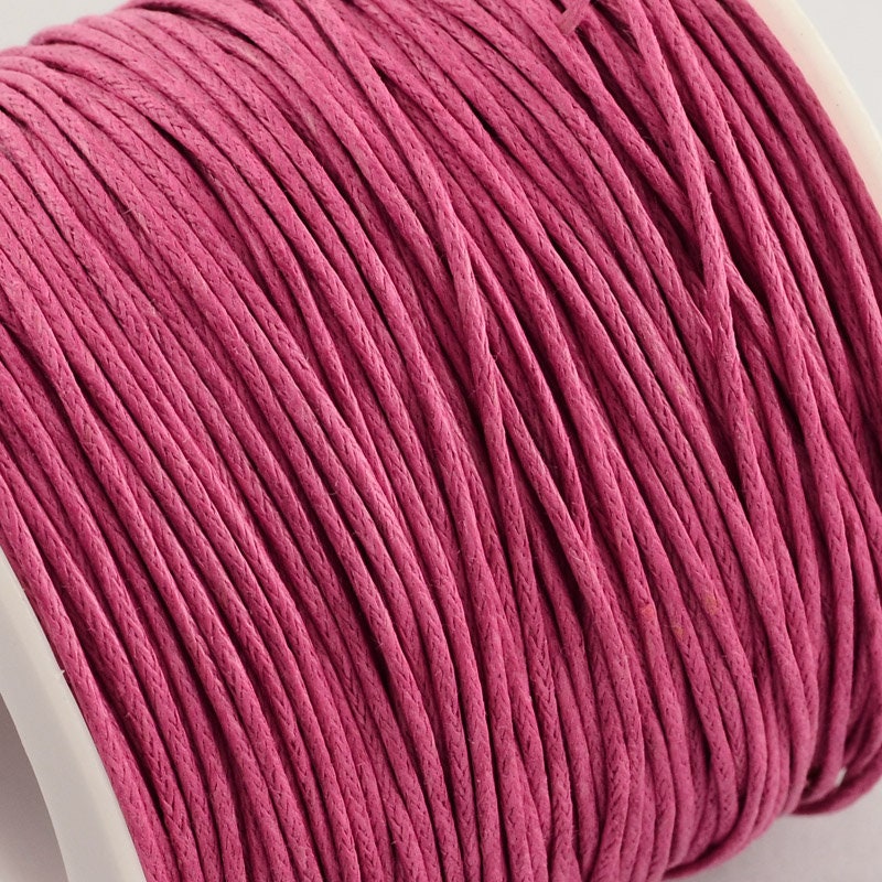 Pink Waxed Cotton Cord 1mm 100 yards per roll