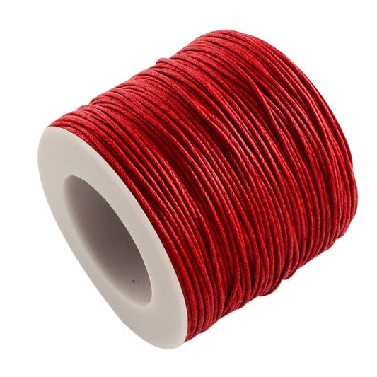 Red Waxed Cotton Cord 1mm 100 yards per roll