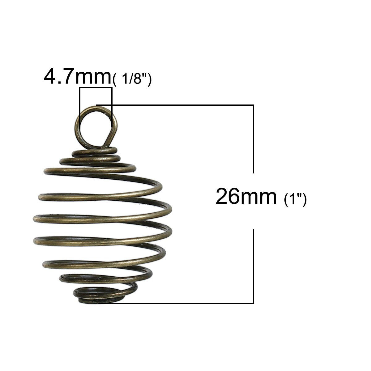 10 Lantern Spiral Bead Cages Pendants 26mm x 19mm
