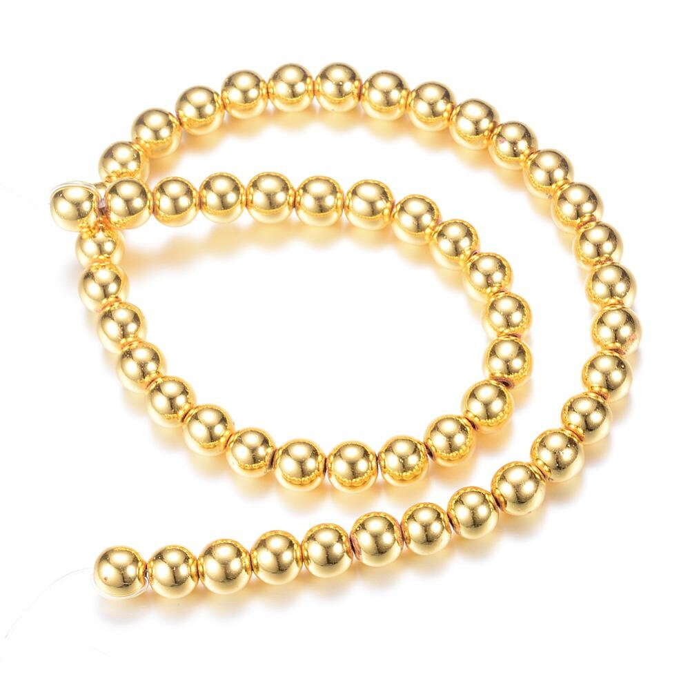 150 3mm Electroplate Synthetic Hematite Bead Strands Rose Gold, Gold Plated or Silver Plated
