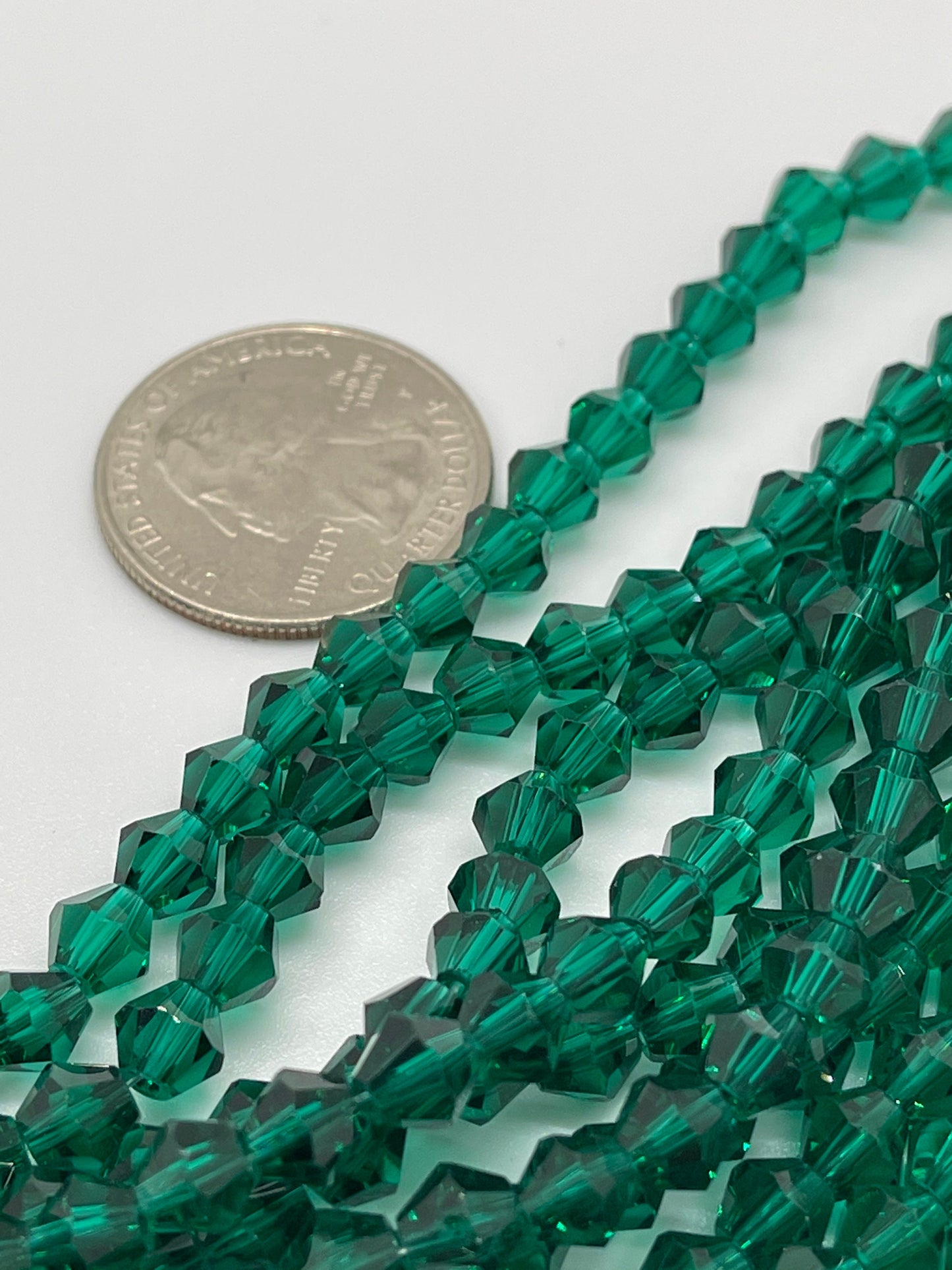 6mm Green Bicone Glass Beads Strands