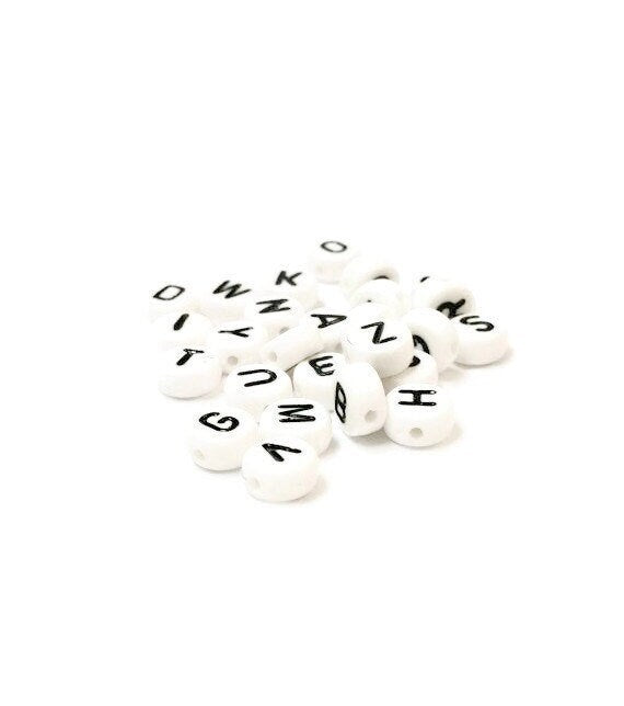 Alphabet Letter Beads, Acrylic Round 7mm Beads for Custom Name