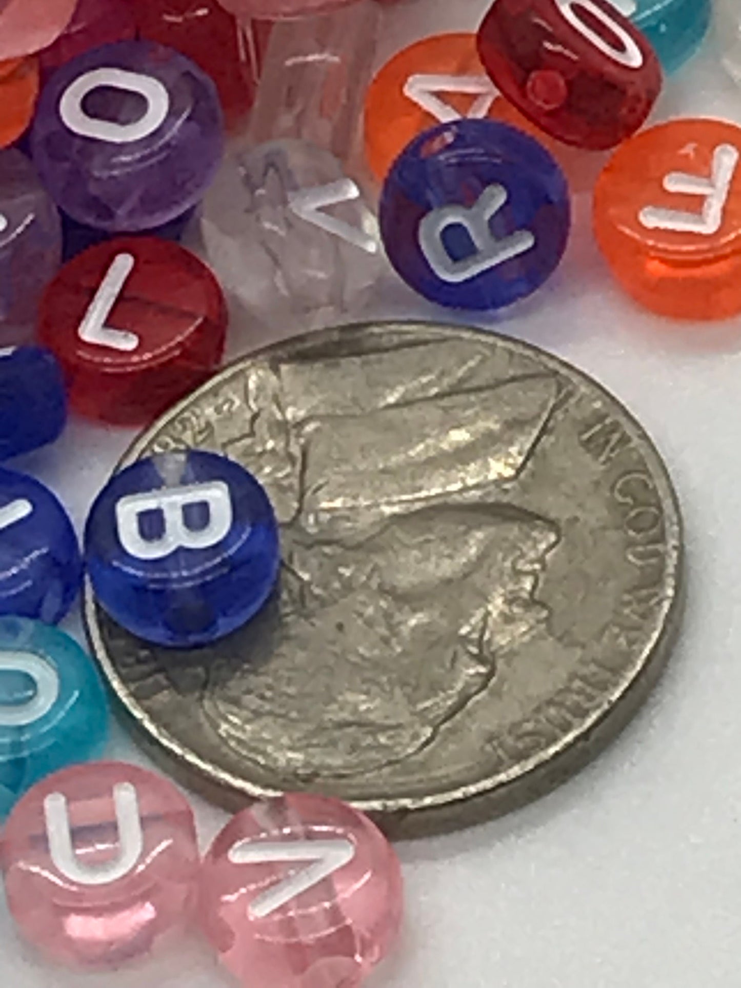 7mm Multi-Color Alphabet Beads, 500 Acrylic letter beads