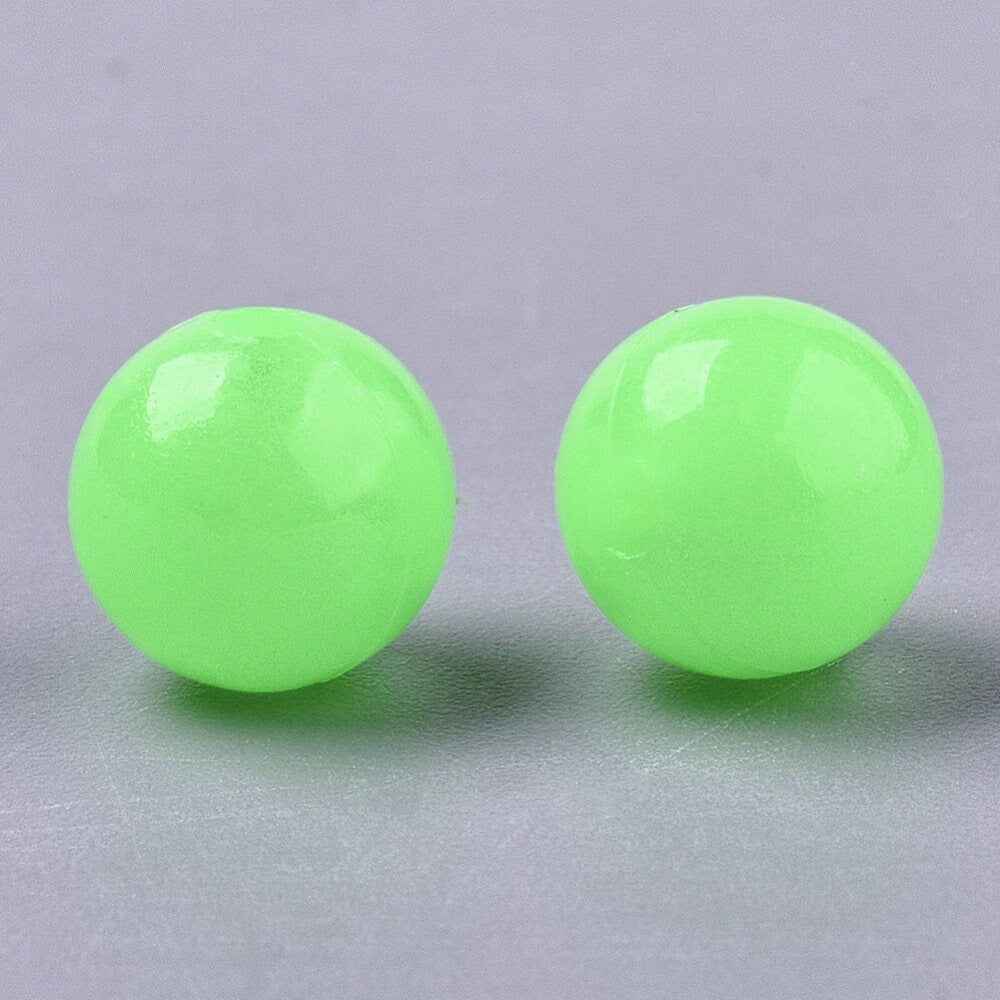 100 Glow In The Dark Beads 10mm 8mm 6mm, Jewelry Making Supplies