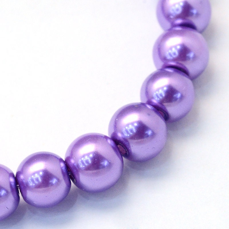 Purple Glass Pearl Beads 3mm 4mm 6mm 8mm 10mm 14mm, Jewelry Making