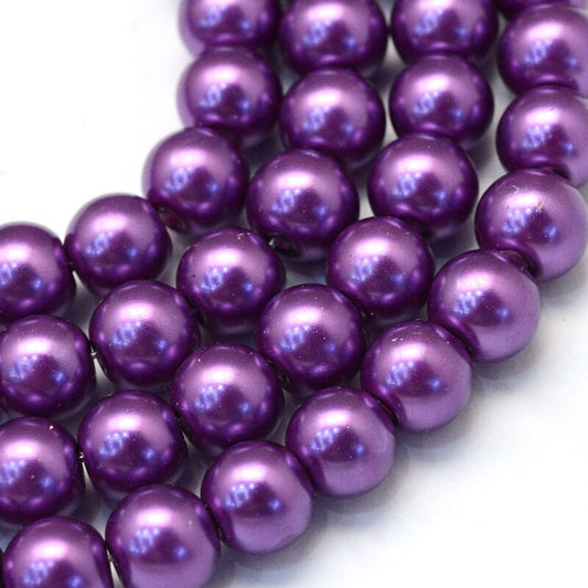 Purple Glass Pearl Beads 3mm 4mm 6mm 8mm 10mm 14mm