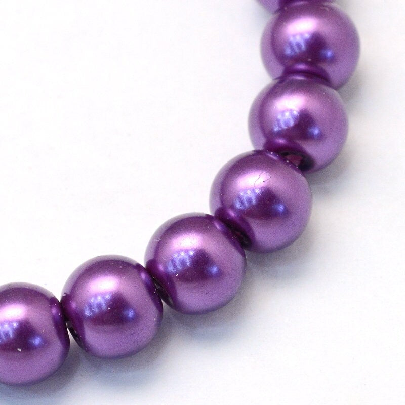 Purple Glass Pearl Beads 3mm 4mm 6mm 8mm 10mm 14mm