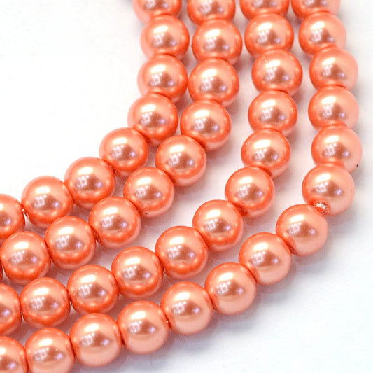 4mm 6mm 8mm 10mm Coral Glass Pearl Beads