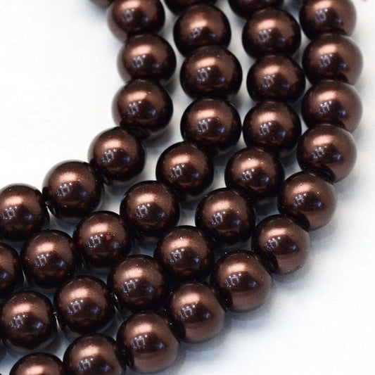 Brown Glass Pearl Beads 3mm 4mm 6mm 8mm 10mm