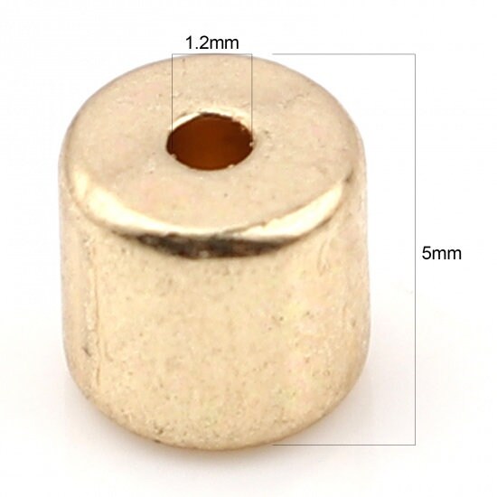 20 Cylinder Spacer Beads 5x4mm Silver Tone or Gold