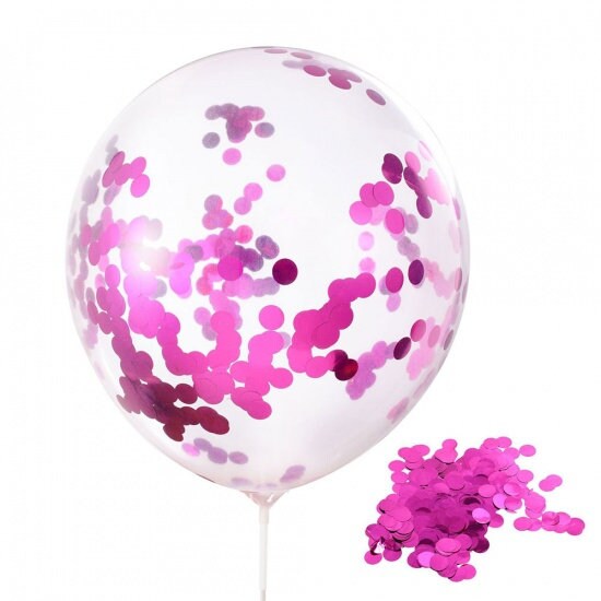 10 Confetti Balloons, Rose Gold, Black, Purple, Pink, Silver, Multicolor, Birthday Party Decoration Balloon