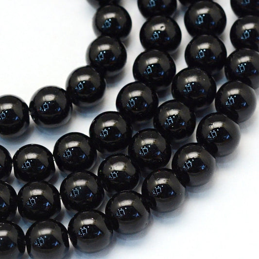 Black Glass Pearl Beads 3mm 4mm 6mm 8mm 10mm