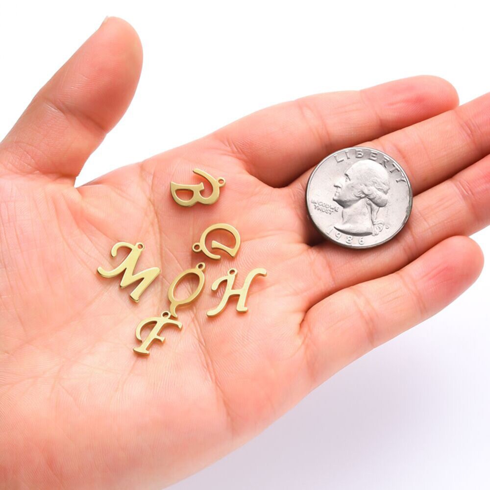 Stainless Steel Letter Charms Alphabet Full Set, Initial Charms