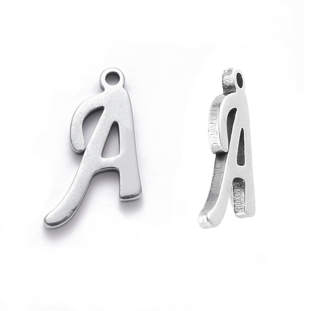 Stainless Steel Letter Charms Alphabet Full Set, Initial Charms