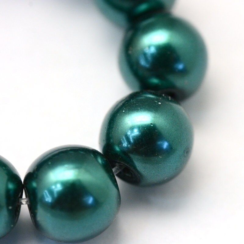3mm 4mm 6mm 8mm 10mm 12mm Green Glass Pearl Beads